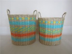 multi-color paper rope basket