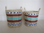 multi-color paper rope basket