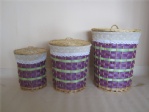 Colorful willow storage basket with lids