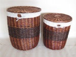 Willow laundry basket with lids