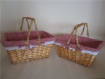 swing handle willow basket with lining